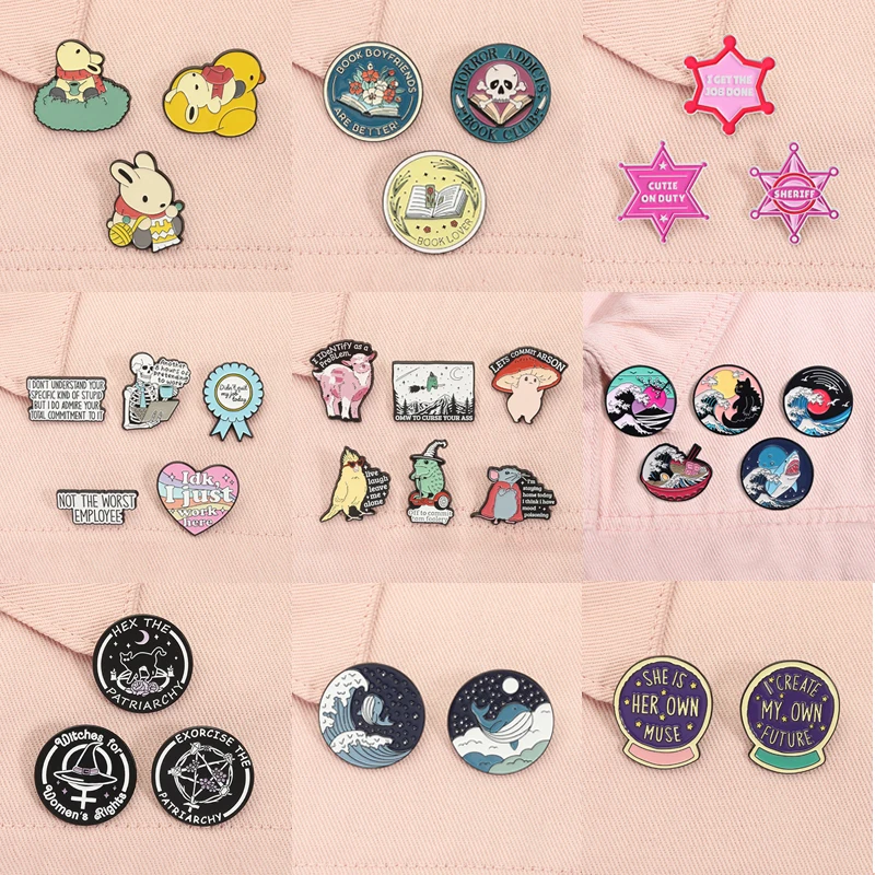2-6pcs/set Anime Dandadan Turbo Granny Cat Enamel Pins Movie Characters Tsuki Mental Health Brooches Lapel Badge Jewelry Gifts