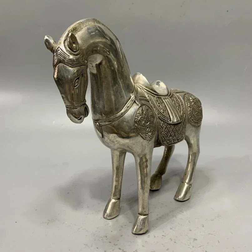 China White copper archaize Tang Dynasty horse crafts statue