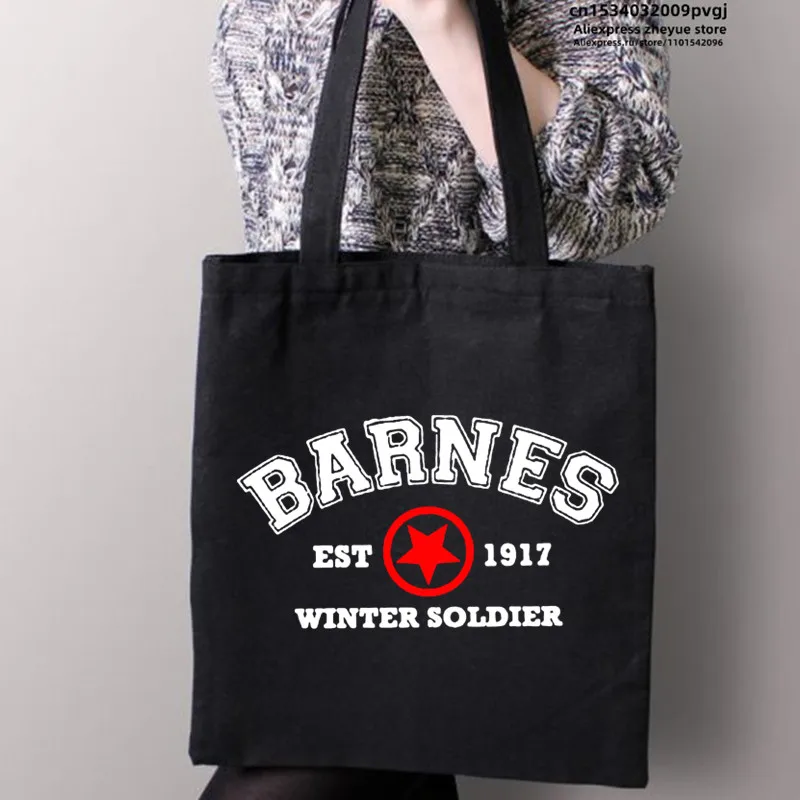 Barnes 1917 Soldier Bucky Barnes Shopping Bag Canvas Bags Shopper Security Night Jute Bag Foldable Bag Reusable Shopper Canvas