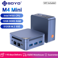 SOYO Mini PC M4 Mini Intel Twin Lake N150 CPU Windows 11 Pro Mini PC 12GB DDR5 512GB RAM WiFi5 BT4.2 Portable Desktop Computer