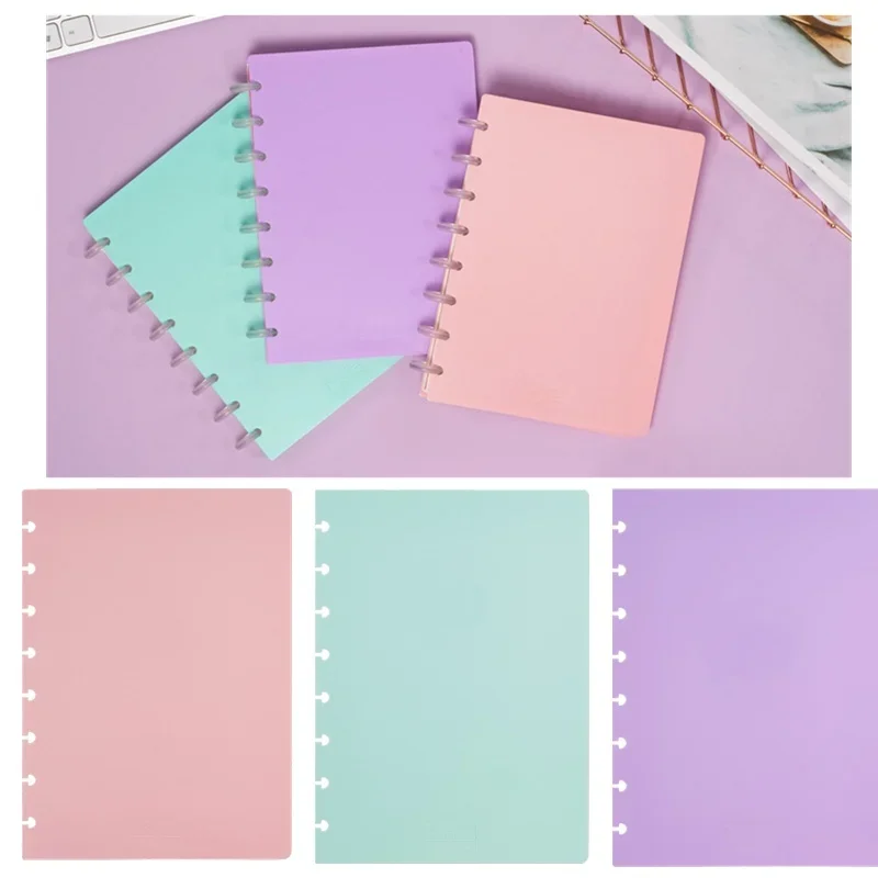 Junior/Letter/A5/A4 PP Notebook Covers with Mushroom Holes for DIY Daily Planner Schedule Loose Leaf Paper Cover A1909-043