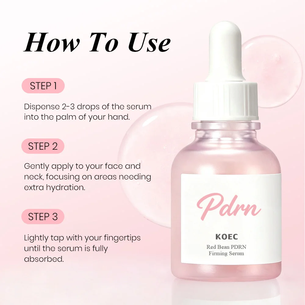 30ml KOEC PDRN Sodium DNA Facial Serum Red Bean Extract Niacinamide Firming Skin Moisturizer Pore Minimizer Face Serum Skin Care