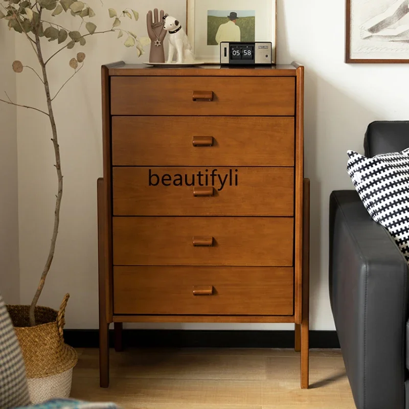 

zq1Medieval chest of drawers Solid wood storage Storage Bedroom Living room side cabinet Boxwood furniture Retro chest of drawer