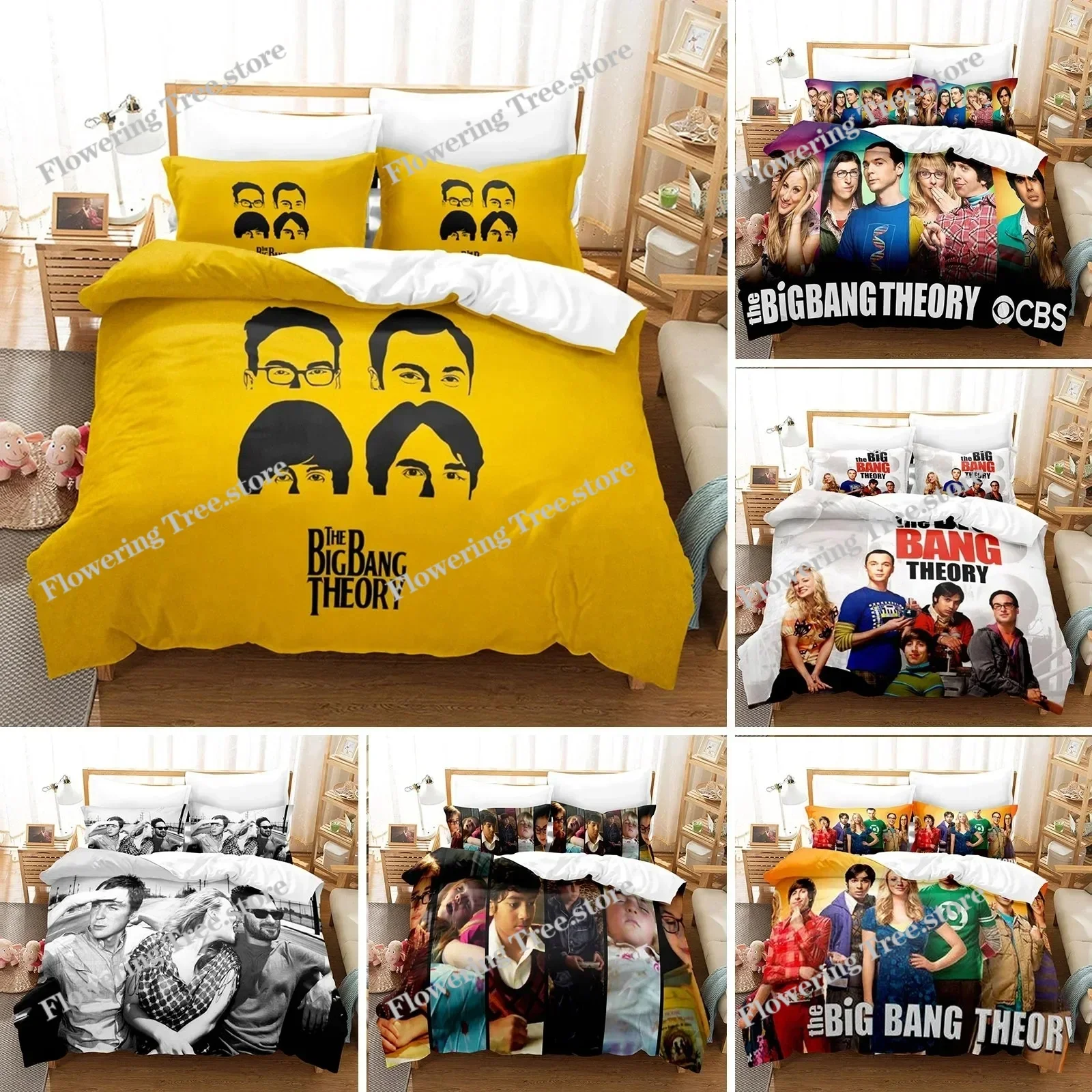 

3D Printed Big Bang Theory Bedding Set TBBT Duvet Cover Single Twin Quilt Bedclothes Cover Home Textile