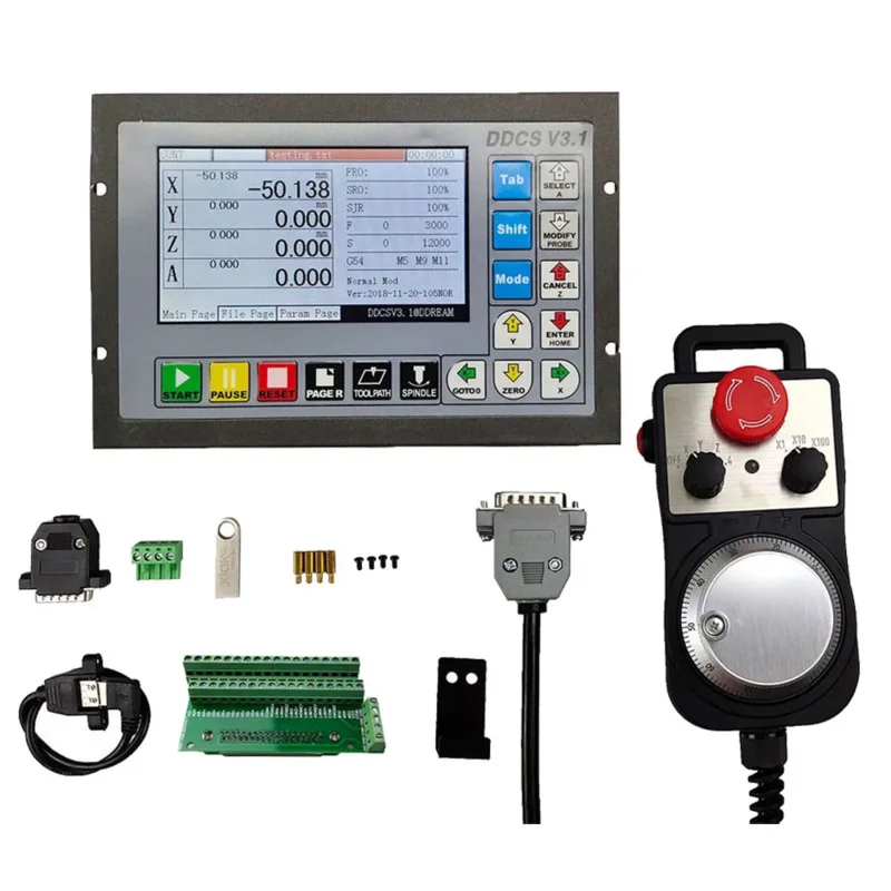 ล่าสุด Ddcsv3.1 3/4 G-Code Cnc ออฟไลน์ Controller สําหรับแกะสลักเครื่อง Ddcs V3.1 4 แกน E-Stop Mpg Handwheel