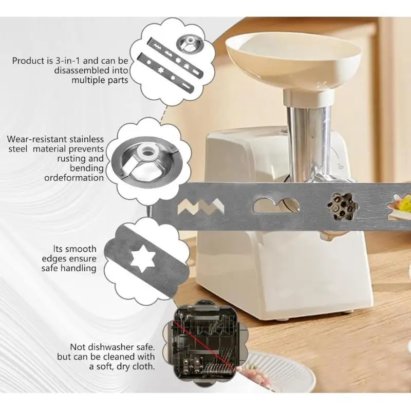 27RB طاحونة اللحوم العملية جزء من الفولاذ المقاوم للصدأ بسكويت بسكويت الملحقات المعدنية مناسبة لمختلف الخلاطات استخدام