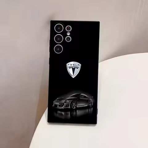 T-Teslaes Car Logo Phone Case For S23 Samsung S24 S25 Ultra S22 S20 Fe S21 Plus Galaxy A54 A34 A24 A53 A14 Cover