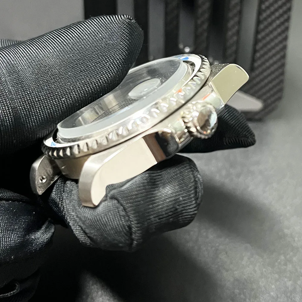 40 مللي متر مقاوم للماء NH34 NH35 حافظة اكسسوارات ساعة اكسسوارات الفولاذ المقاوم للصدأ الأزرق السيراميك الحافة 8215 أجزاء نحى