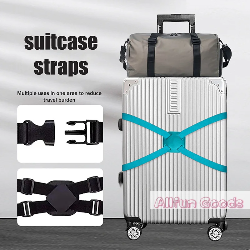 Luggage Strap Elastic Adjustable Suitcase Tie Strapping Tape Luggage Fixing Strap Secure Anti-theft Bundling Belt For Travel