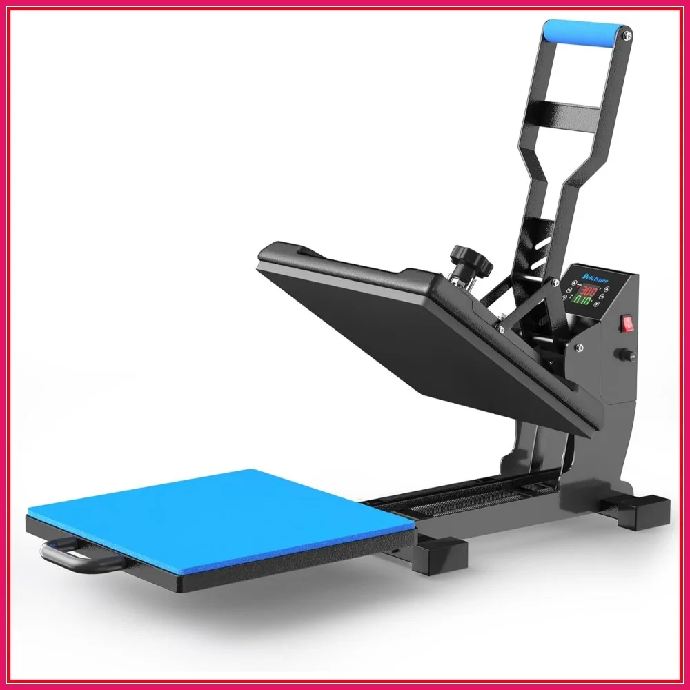 

15" x 15" Slide Out Heat Press Machine for T-Shirts, Clamshell Pull Out Lower Platen, Industrial Digital Sublimation Printer