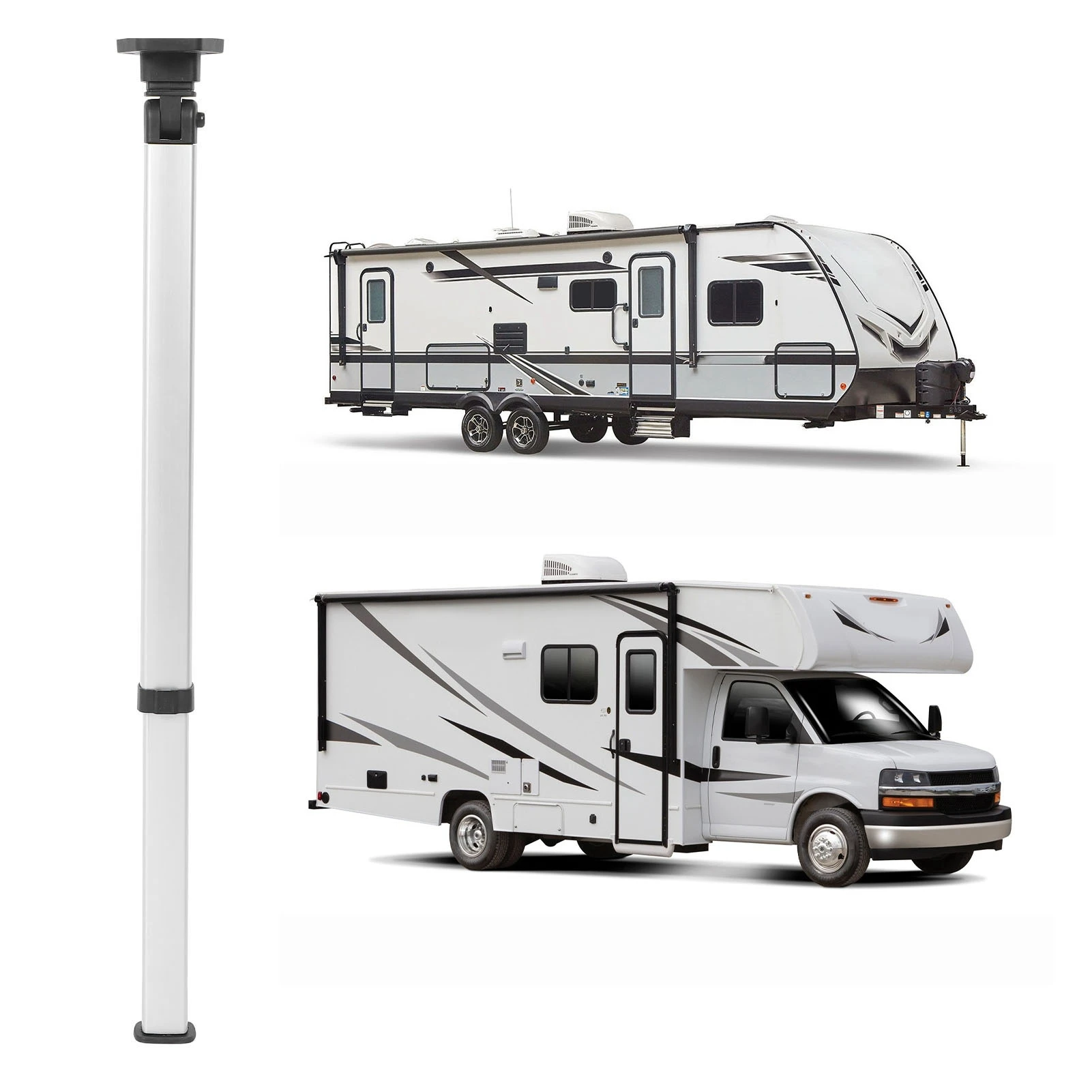 Telescopic Bar Desk Leg 20.3-30.3in Adjustable Height RV Foldable Table Leg Aluminum Alloy for Travel Trailer