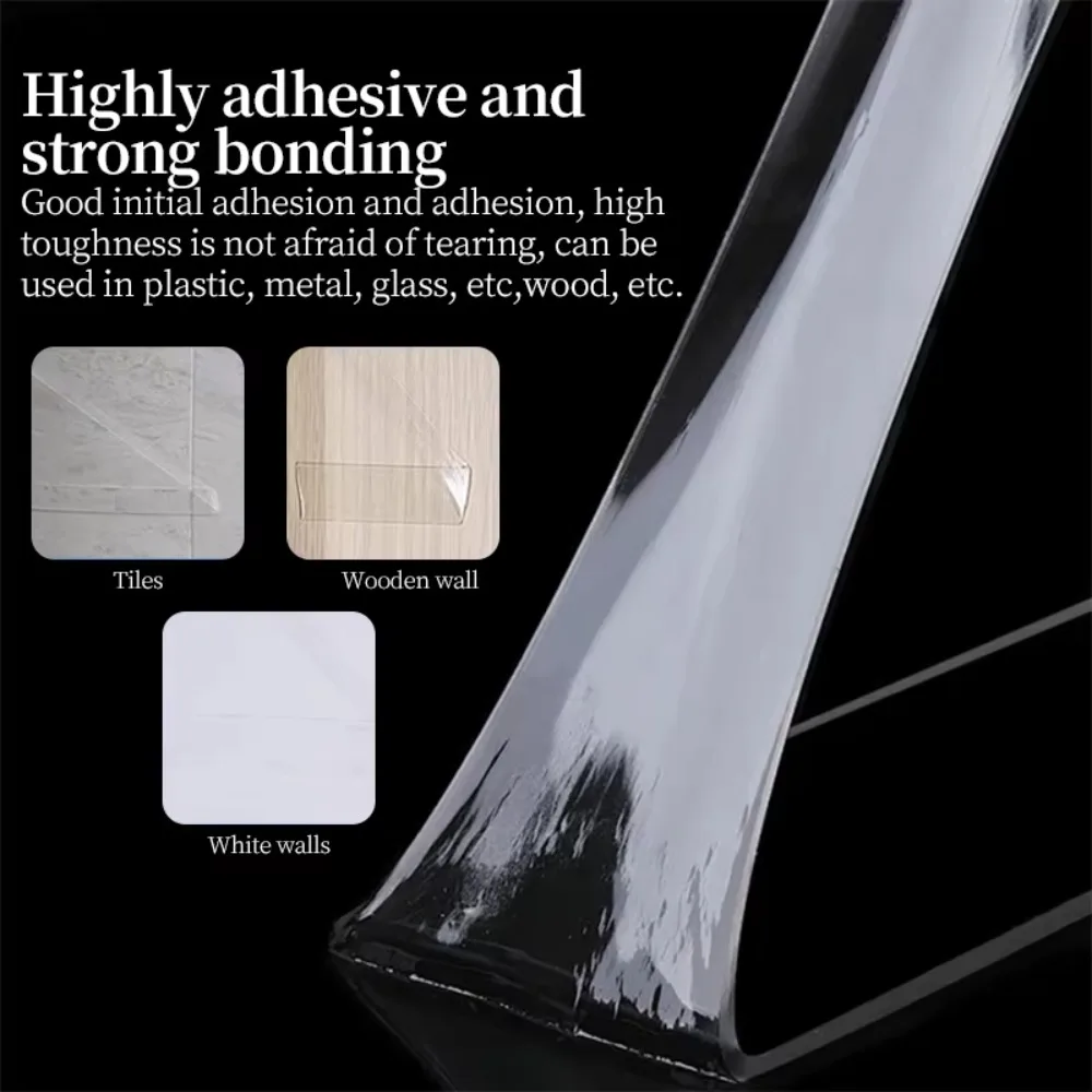 Bathroom Accessaries Double-sided Nano Tape Waterproof Transparent Seamless Tape Reusable Strong Sticky Traceless Tape