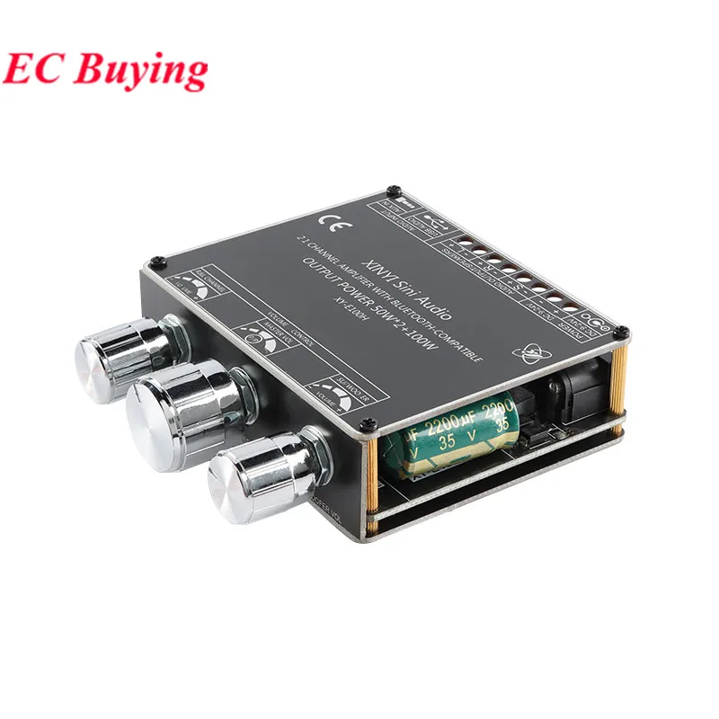 XY-E100H App Control 50Wx2+100W Amplifier Board TPA3116D2 2.1 Dual Channel Bluetooth-Compatible 5.1+AUX+U Disk+USB Sound Card