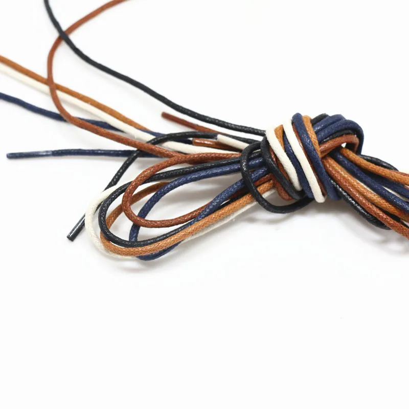 Women Men Shoelaces Waterproof Leather Boot Shoe Laces Round Shape Fine Rope Black Red Blue gray Brown Shoelaces