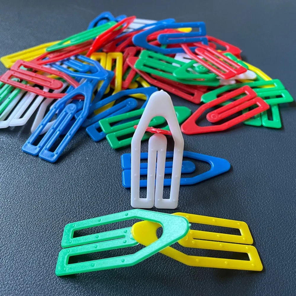 New Ship Shape Paper Clip Solid Color Plastic Universal Bookmark Mini Arrowhead Office Supplies