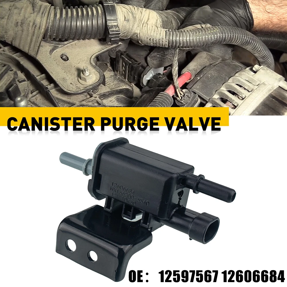 1pc For Chevy For GMC For Buick Emission Vapor Canister Purge Solenoid Valve ABS-Black OEM Number 12570469/12582167/12591985