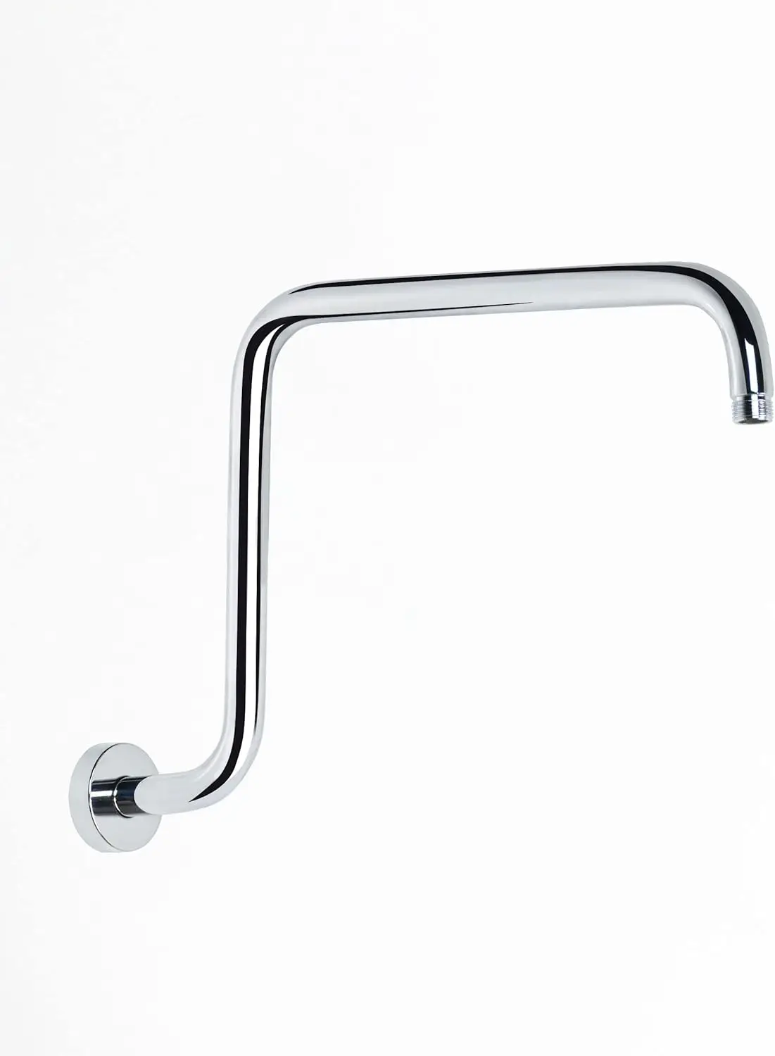 

S Shaped Shower Arm with Flange, High Rise Extension Chrome, 16.65" Length, 11.81" Extra Height