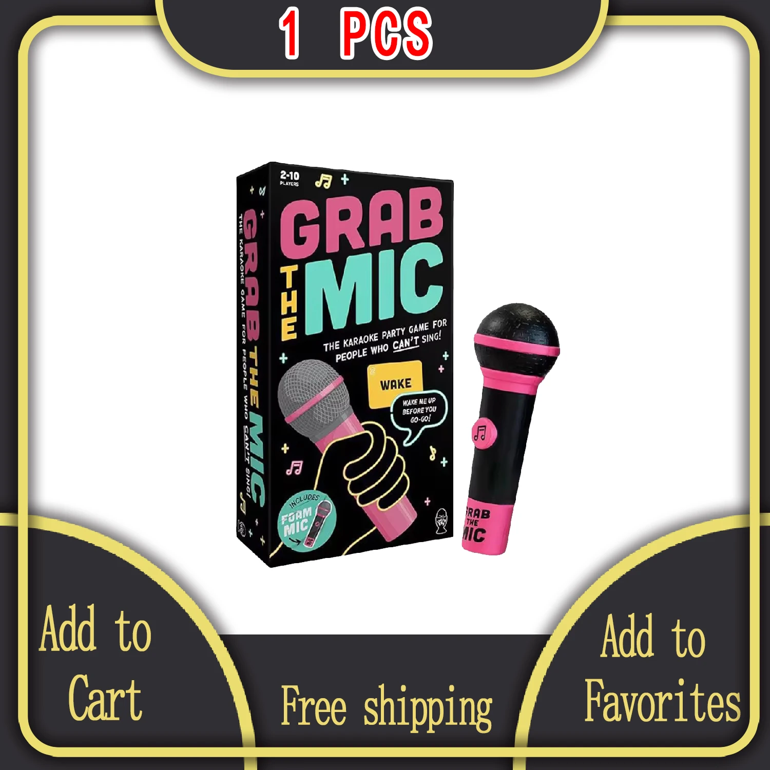 Lucky Egg Exciting Grab The Mic - The Family Karaoke Game 8+ Year Olds Board Game for Bad Singers - 250 Lyric Cards