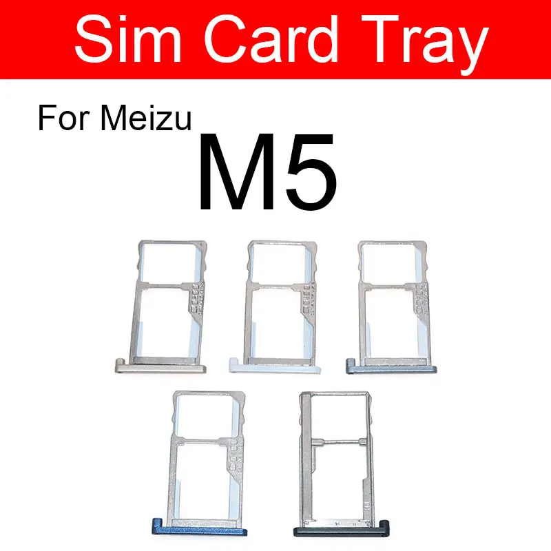 SIM Card Tray Holder For Meizu Meilan Blue Charm M5 M5c M5s M611A M611H  Sim Card Slot Adapter Replacement Repair Parts