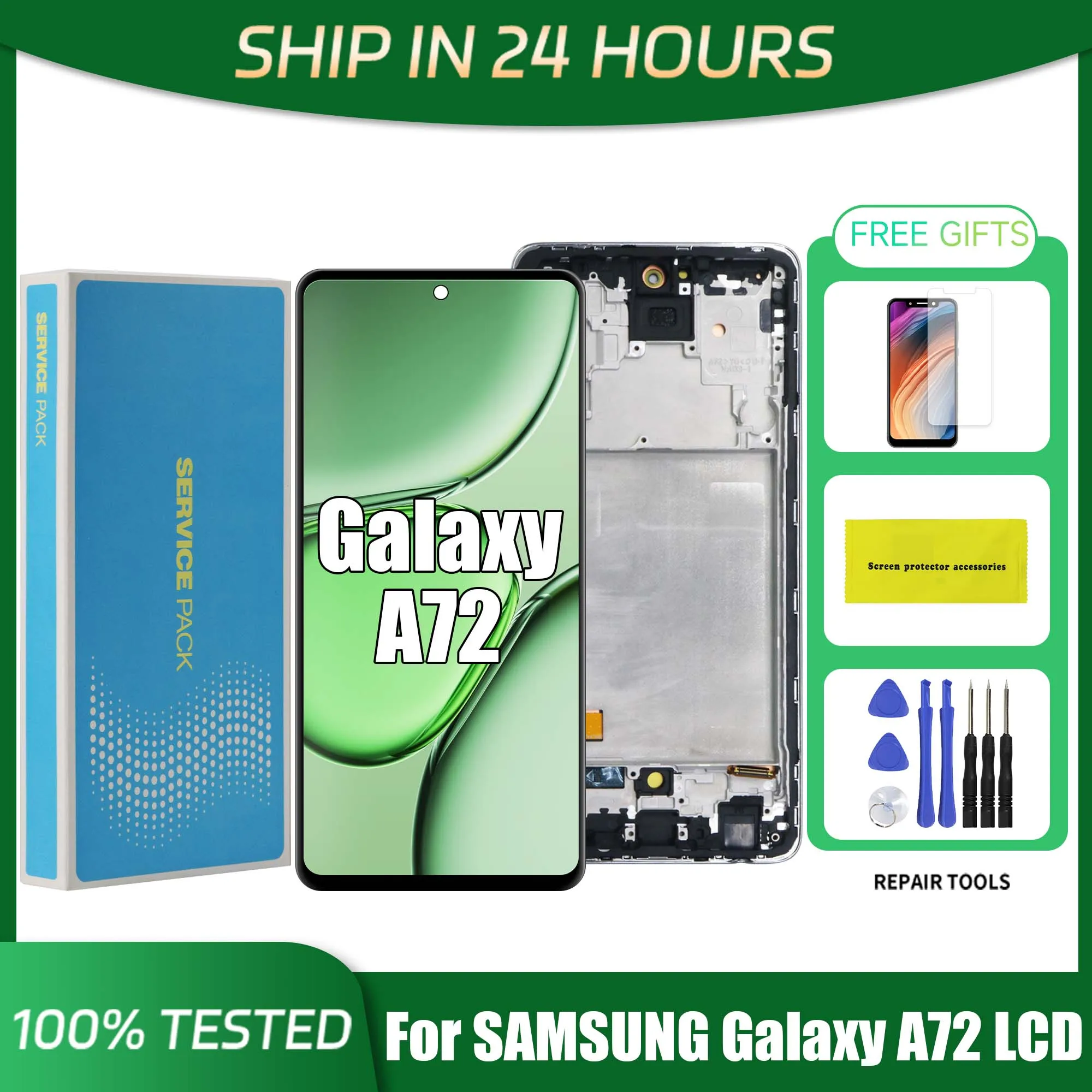 A72 4G para Samsung 6,7 ''para AMOLED A725F A725 A725M A725M/DS pantalla LCD reemplazo del ensamblaje del digitalizador de pantalla táctil