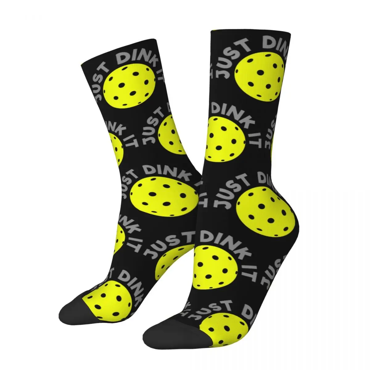 Happy Funny Men Women Socks Just Dink It Pickleball Sport Merch Soft Paddle Ball Sports Graphic Socks Spring Autumn Winter