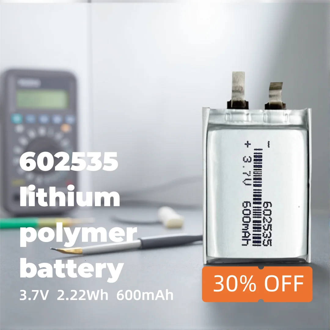 

Efficient 3.7V 600mAh Li-ion Battery 602535 Rechargeable Cell for Smart Devices, DIY Electronics, LED Gadgets