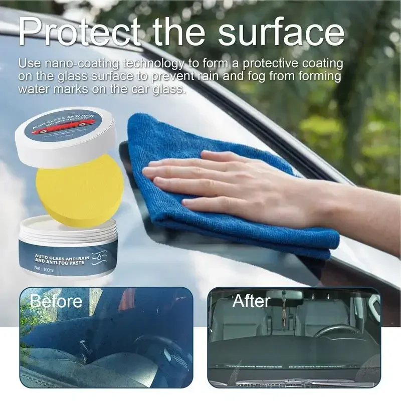 Oil Film Remover For Car Window Auto Glass Anti-Rain Paste Multifunctional Vehicle Window Oil Film Cleaner Auto Windshield Oil