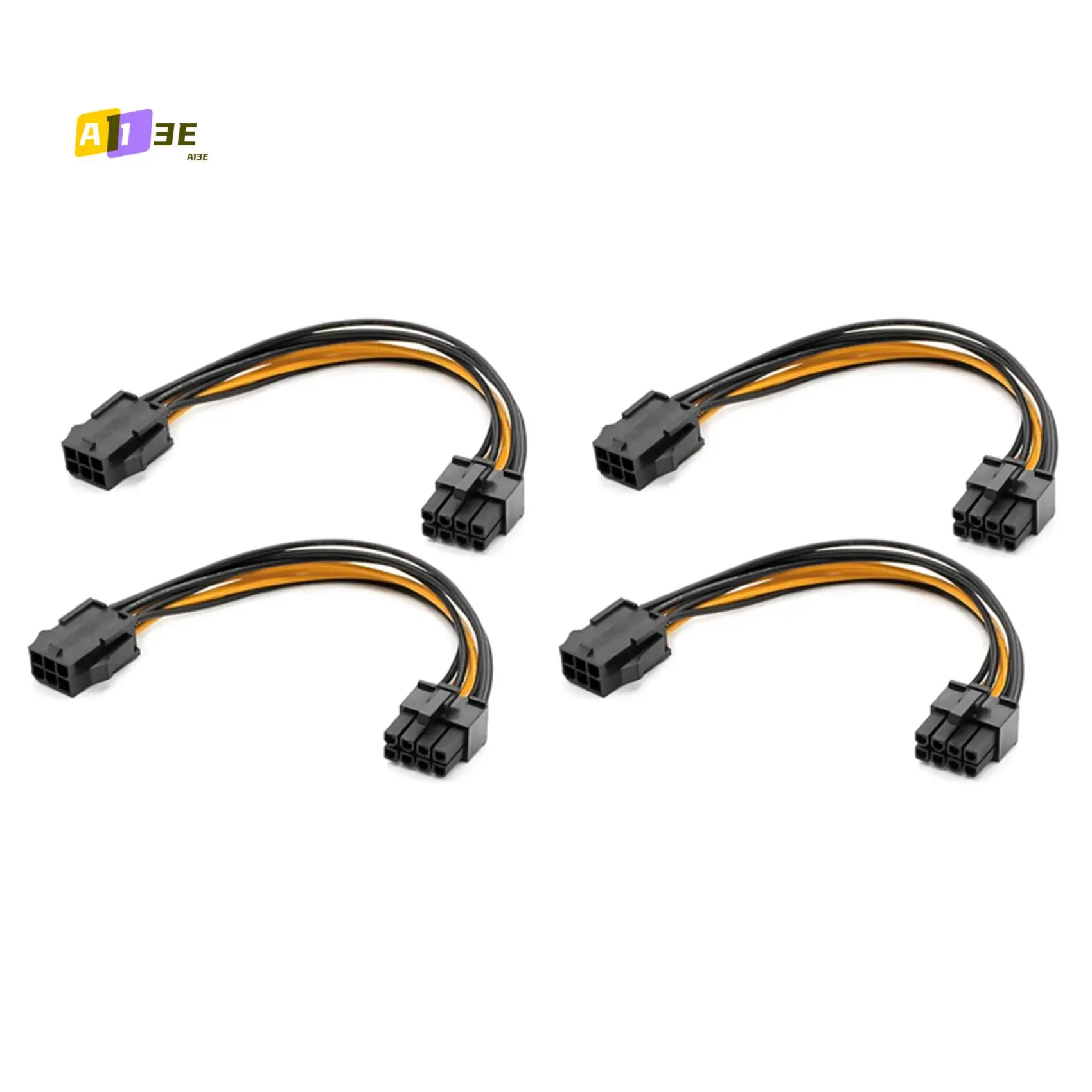 

A13E-4 Pack Graphics Card 6 Pin To 8 Pin Pcie Adapter Power Cable (GPU Video Graphics Card Power Cable) 7.8 Inch