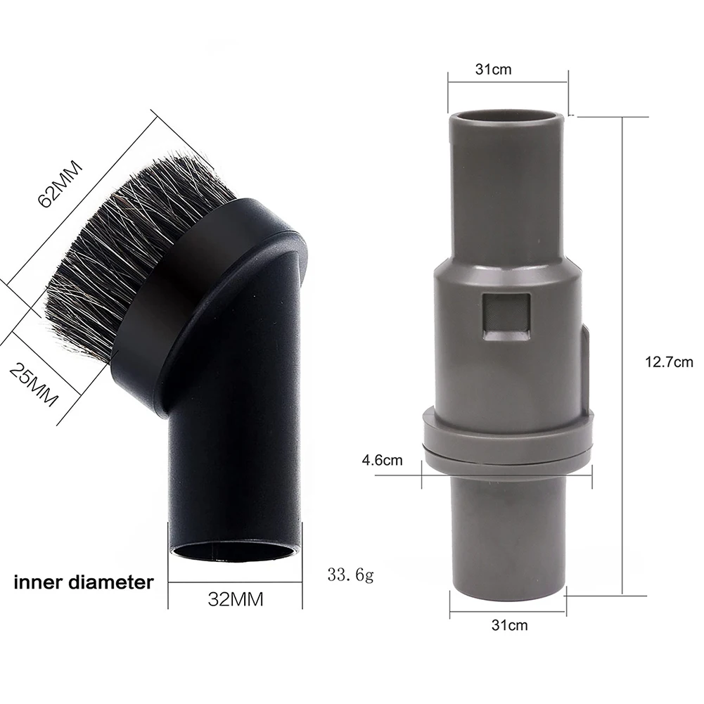 1.25 Inch Hose Adapter With Horse Hair Brush For Shark NV350 Vacuum Cleaner Hose Connector  Reducer Attachment Converter