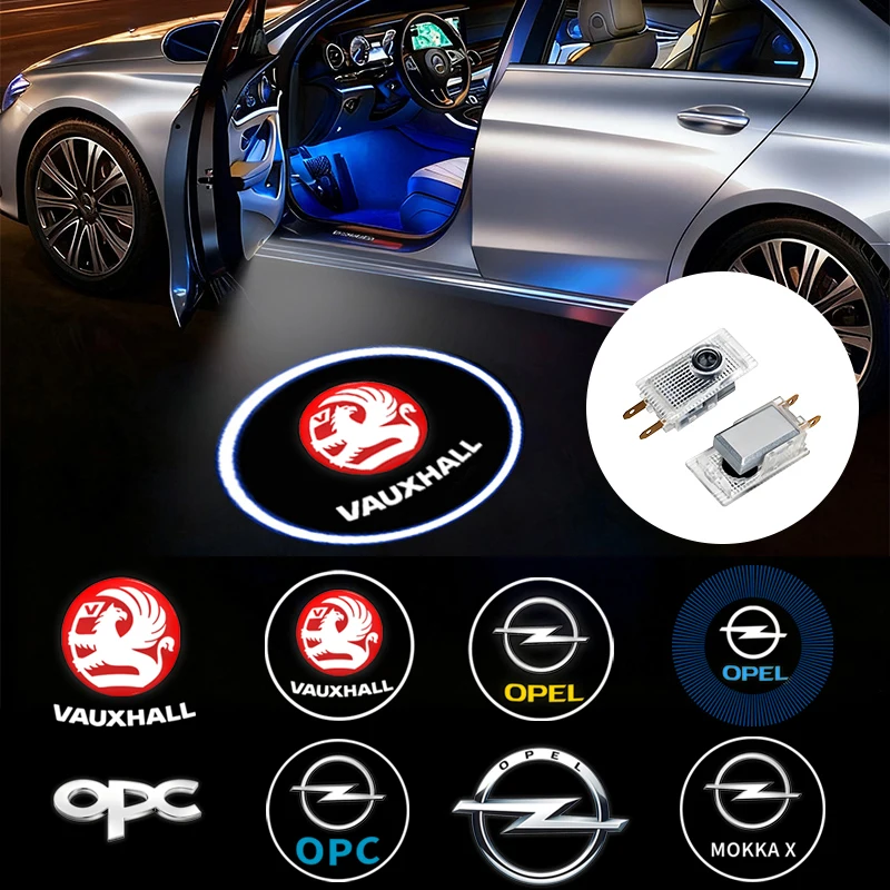 

For Opel Vauxhall Corsa Astra Insignia Zafira Combo Mokka-e Logo Wireless Courtesy Car Door Projector LED Welcome Lights Decor