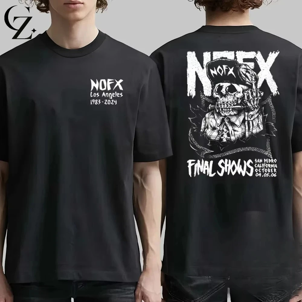 Camisetas de Manga Curta para Homens e Mulheres, Essenciais para Fãs, Moda de Verão, Camiseta Casual Diária, T-shirt Gráfica da Banda de Rock NOFX, Unissex