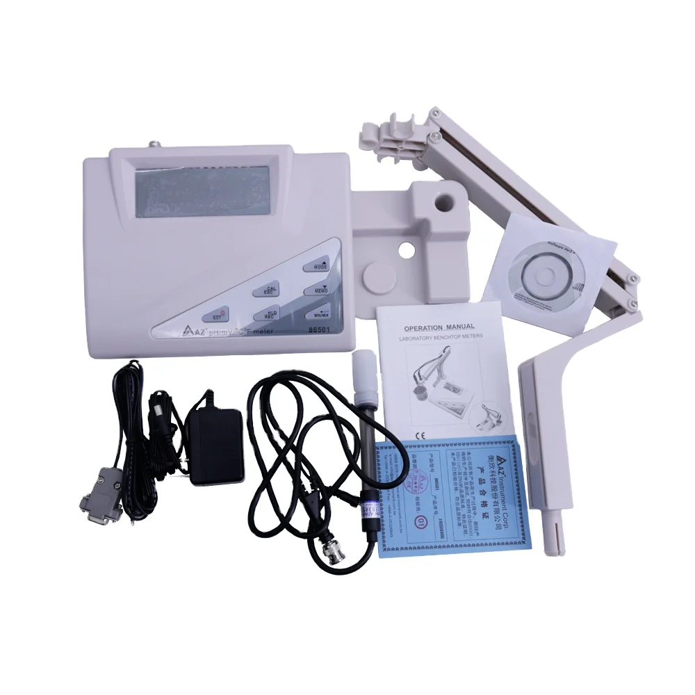 AZ86501 Benchtop Laboratory PH Meter 0.00~14.00 Digital PH/mV/Temp.Meter Multifunction Water Quality Meter