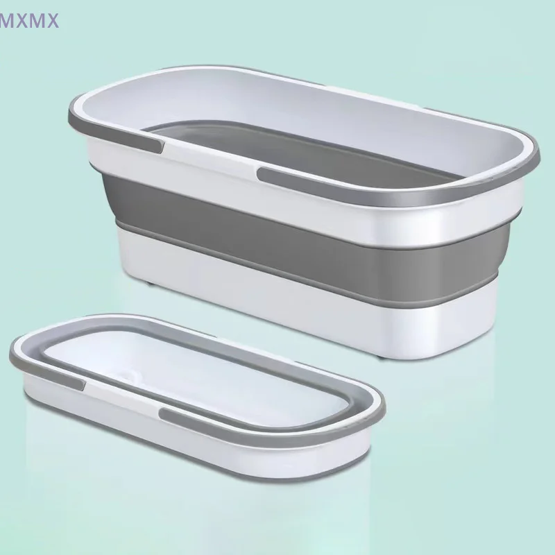 Rectangular Mop Bucket With Handle Washing Tub Portable Collapsible Space-Saver Large Capacity Fishing Bucket For Camping Travel