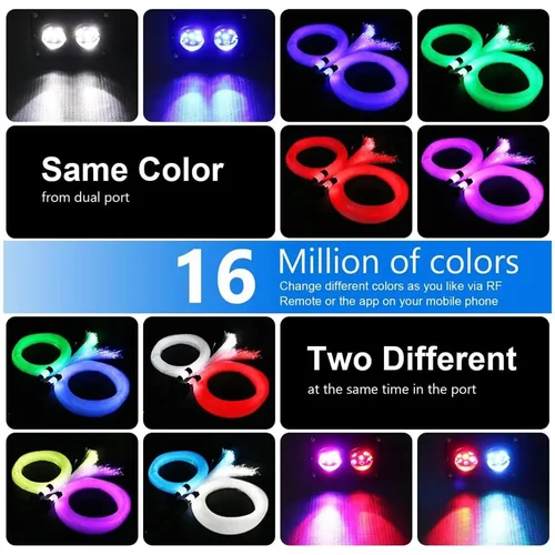 Imagen 2 del producto Luz de cielo estrellado para coche, luces de fibra óptica para el hogar, lámpara de ambiente, Control de música, luces de techo RGB 12W, 8 colores, estilo de coche DIY