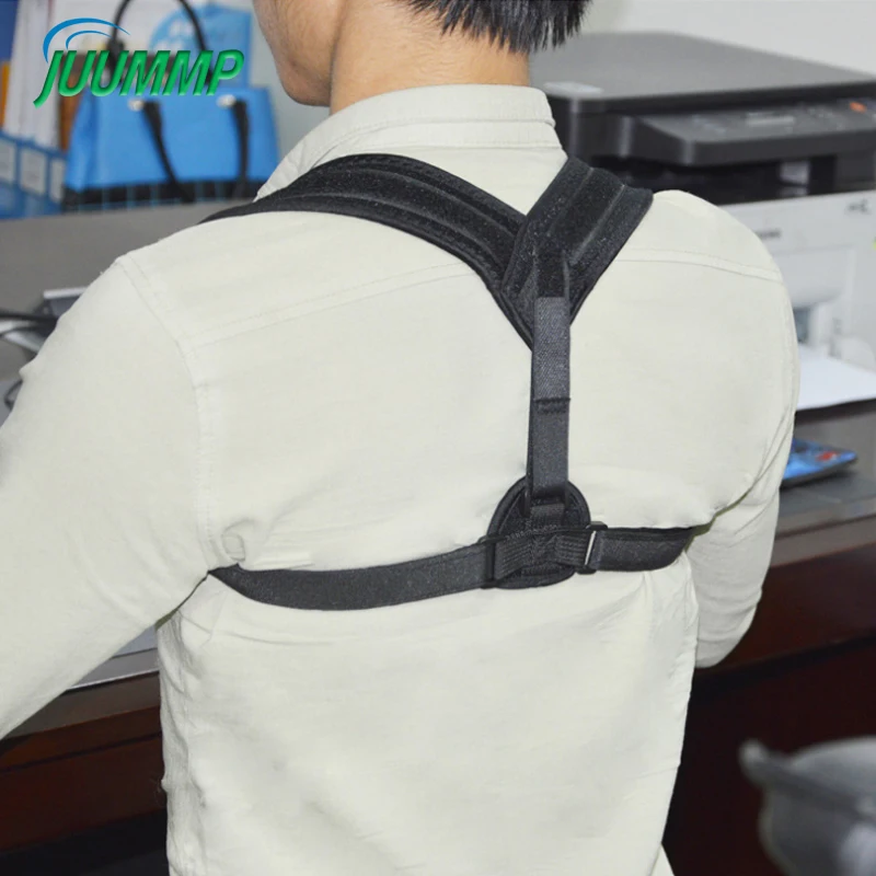 

JUUMMP 1Pcs Adjustable Posture Corrector, Reflective Stripe Back Correct Shoulder Posture Support Strap Back Support Belt Shaper