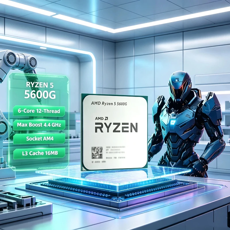AMD Ryzen 5 5600G 3.9GHz 6 Core 12 Thread 65W AM4 Processor with Integrated Graphics for B450 B550 Motherboard No Cooler