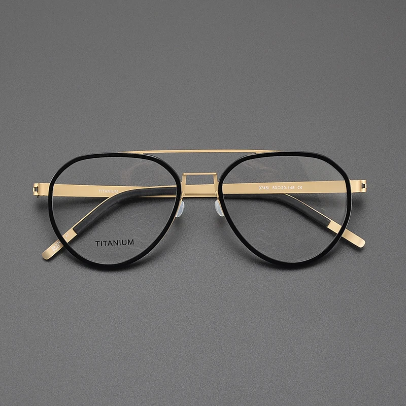 Screwless ultralighty titanium and Frog glasses frame Hipster retro acetate optical glasses for men and women Make prescription