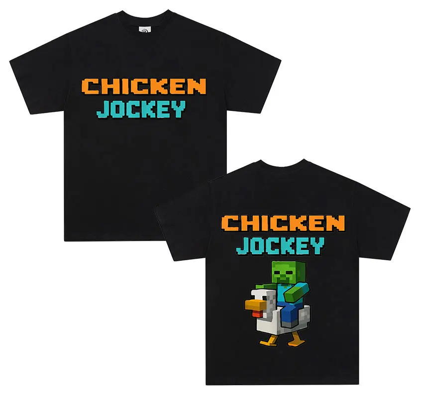 

Funny Chicken Jockey Shirt Farm Animal Meme Graphic TShirt Men's Women Kawaii O-Neck T-shirt Summer High Quality Cotton T-shirts