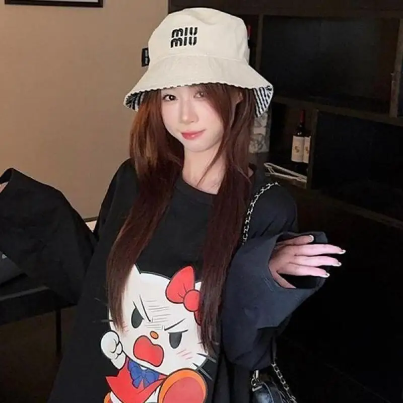 Sanrio HelloKitty Girl Kawaii Anime Mode Student Casual Lange Mouwen Herfst en lente shirt Ronde hals Trui Nieuwe tops