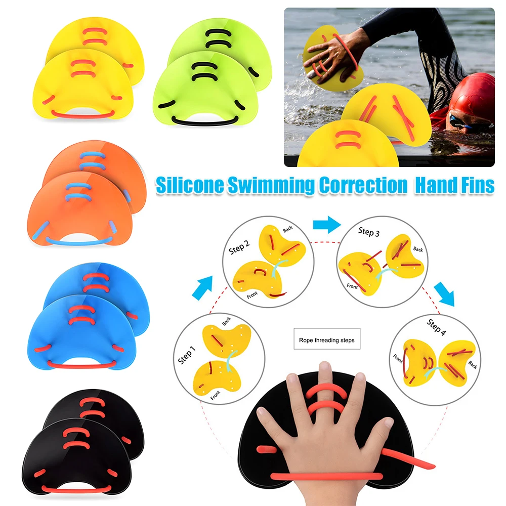 Silikon-Schwimmflossen, sichere Schwimmfingerflossen, Schwimmkorrektur-Handflossen, Lehrzubehör