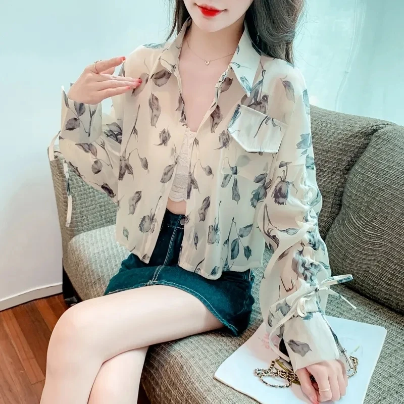 New 2026 Summer Short Sunscreen Clothing Ice Silk Drawstring Ultraviolet-proof Thin Women Outerwear Casual Shirt Coat Top