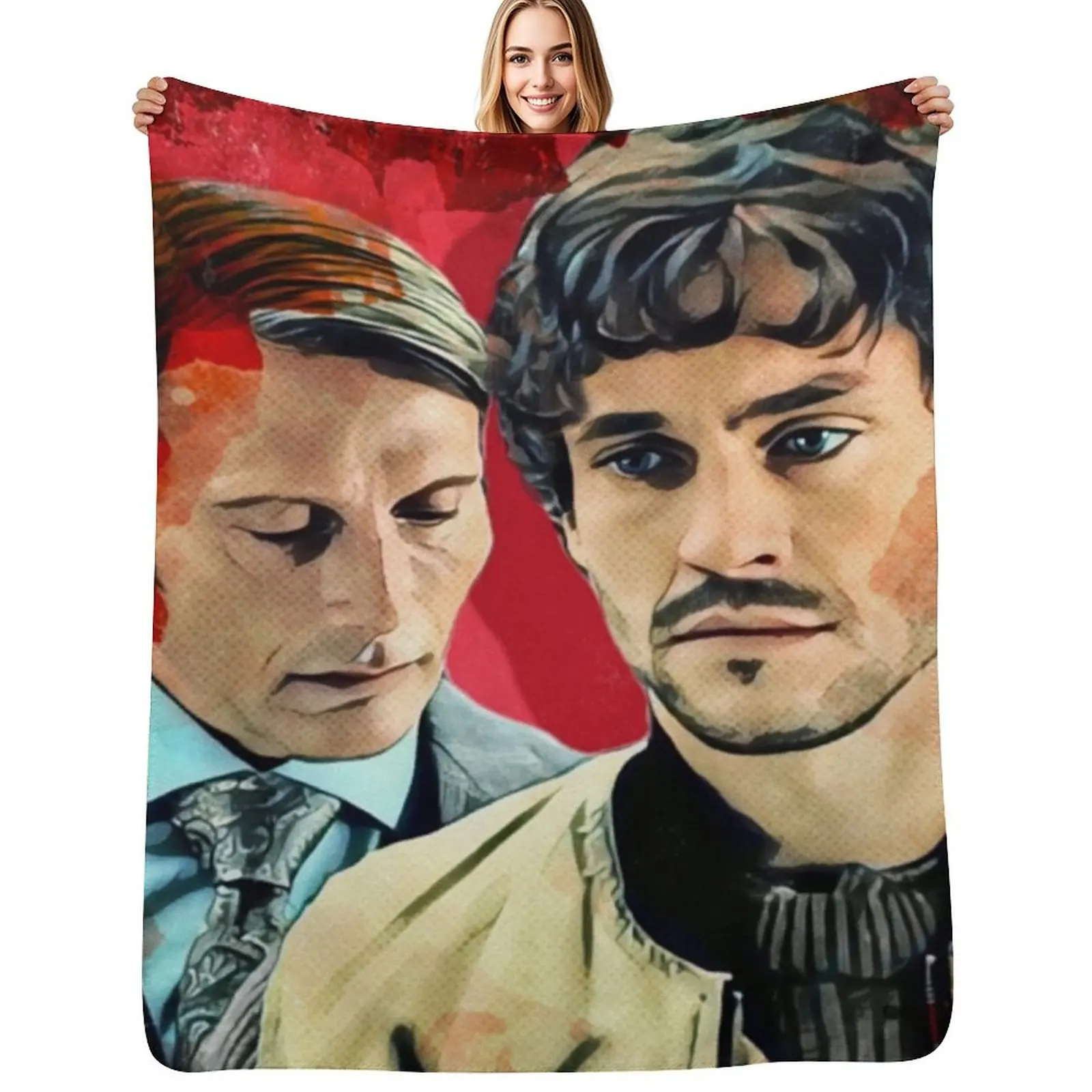 

Will and Hannibal, Murder Husbands Throw Blanket Flannel Fabric Giant Sofa Blankets