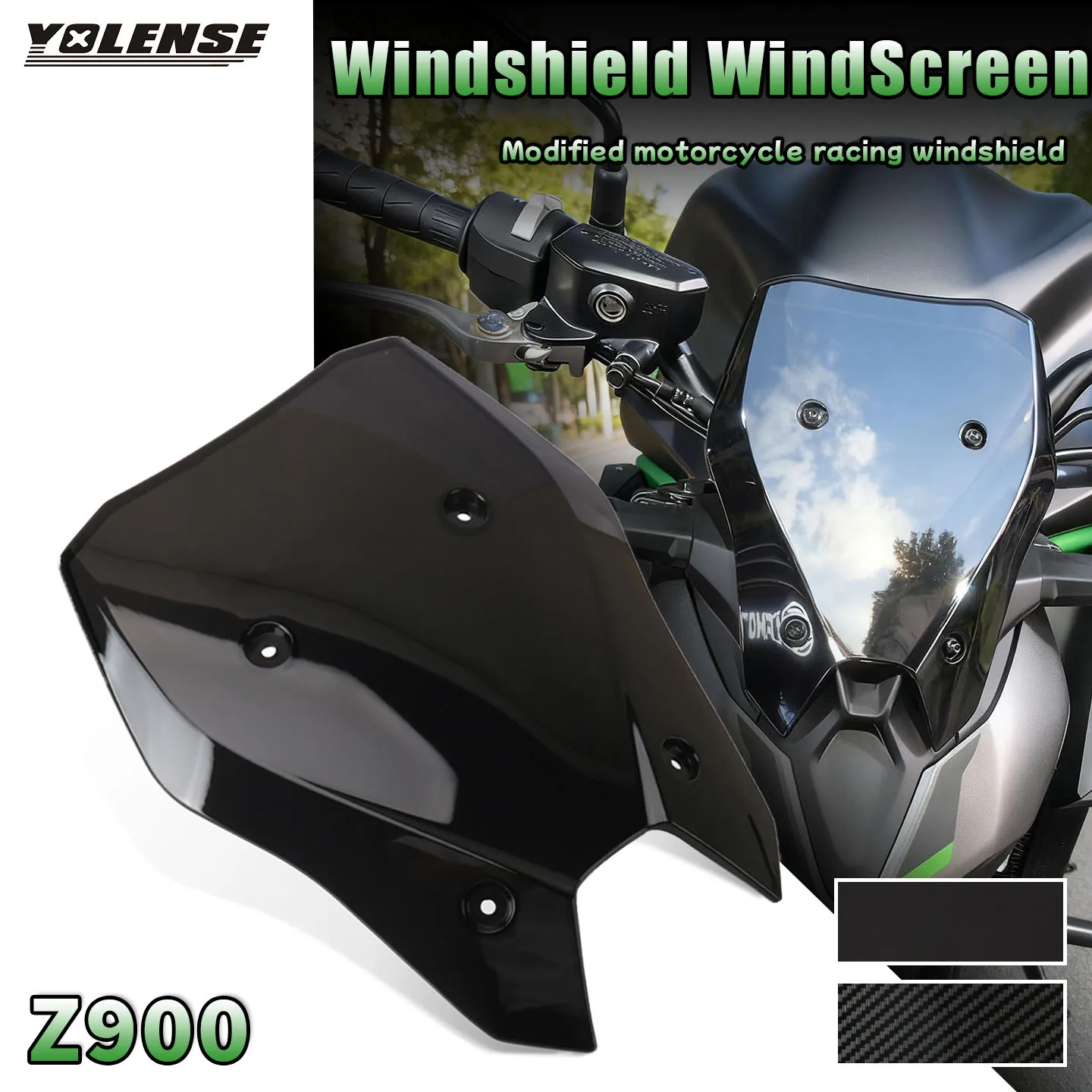 

For Z900 z 900 2025 2026 Motorcycle Windshield Wind Deflectors Visor Wind screen Medium Large Meter Cover Windscreen