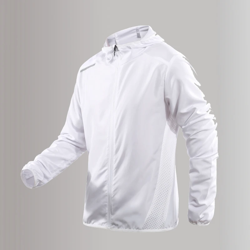 Ropa de protección solar UPF50 +, diseño de tira reflectante de moda Simple, rompevientos impermeable para senderismo, ropa de piel para hombres al aire libre