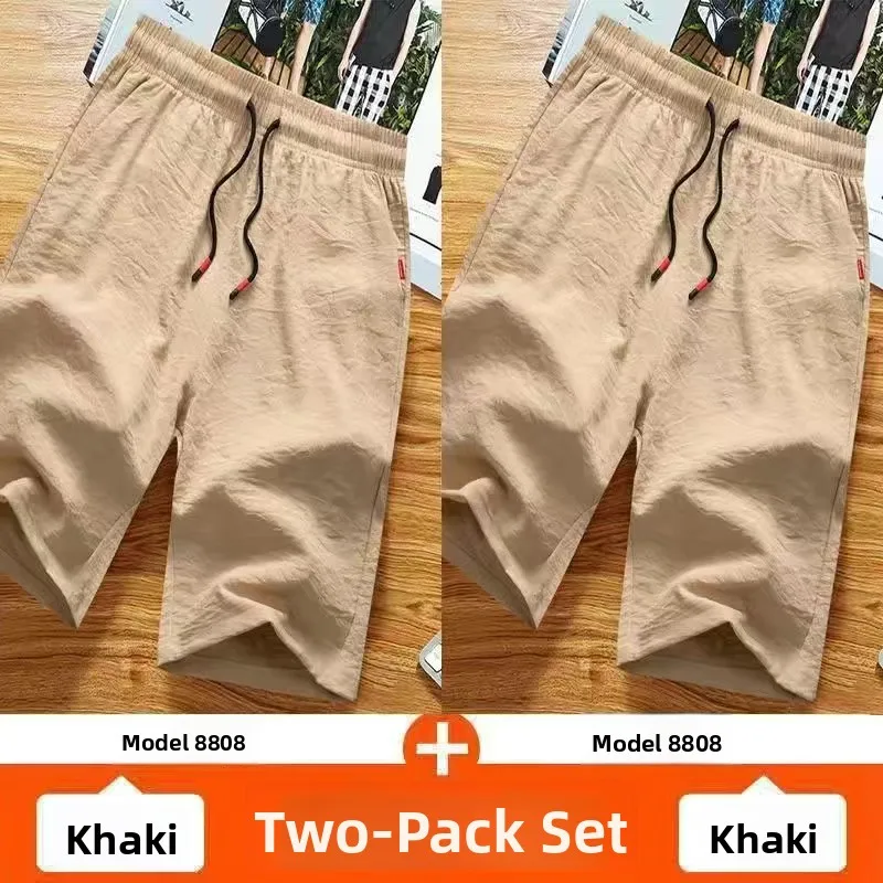 

Casual Loose Cotton Linen Men's ort Pants Thin Spor Summer Breathable Comfortable Youthful Sle Straight Leg Trousers