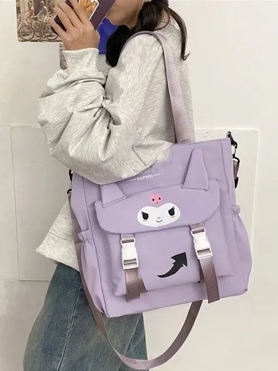 Kawaii Sanrio Kuromi Crossbody Bag Messenger Storage Makeup Pouch Student Shoulder Schoolbag Backpack Women Bagpack Girl Gift