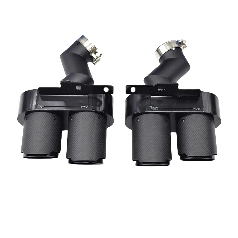 

For 2019-2024 Audi A6 A7 C8 Exhaust Pipe Upgrade S6 S7 Carbon Fiber Black Muffler Nozzle