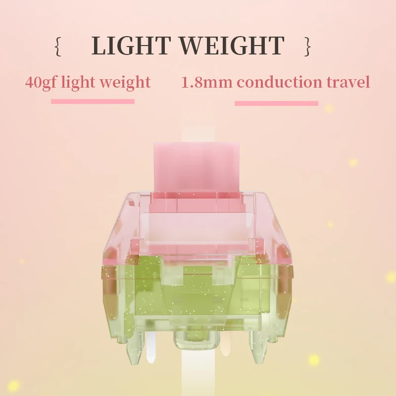 Kailh Mechanical BOX Peach Blossom and Jasmine Mechanical Keyboard Switch  Linear Luminous Pink Green Light Weight Spring