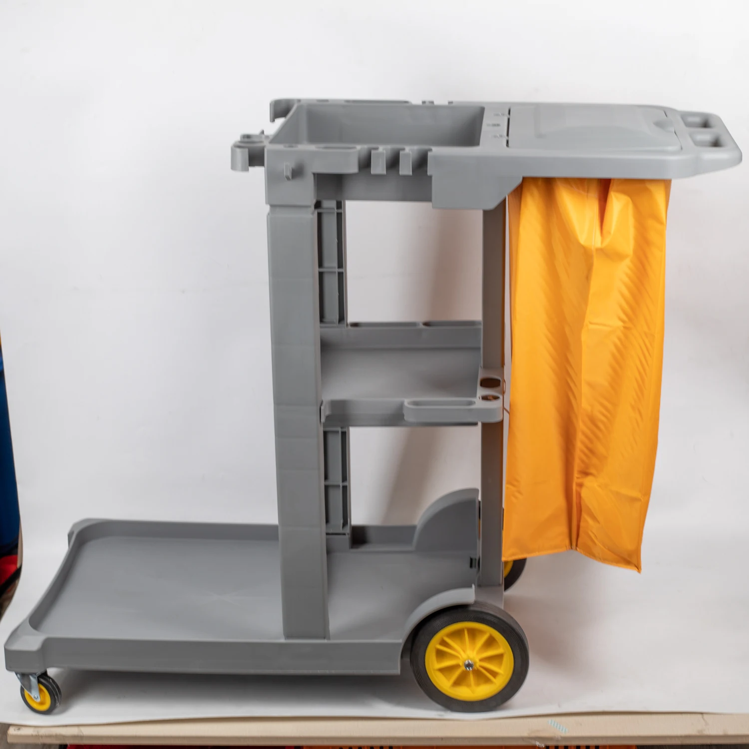 2025 مجموعة كومبو للدراسة المنزلية عربة تنظيف متعددة الوظائف مع دلو ممسحة وعلامة تحذير للفندق والمستشفى