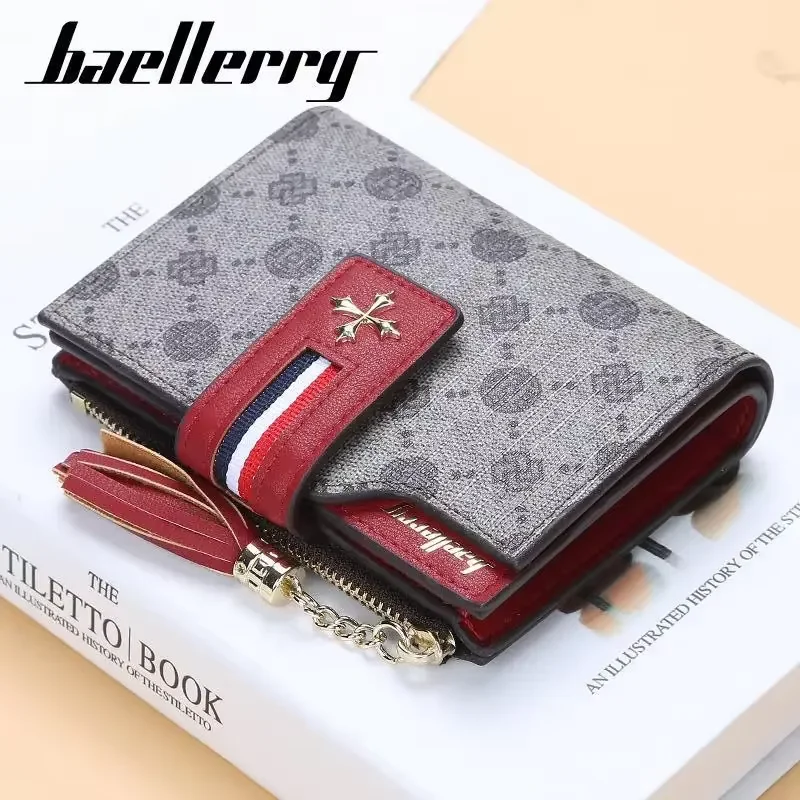 Fashion Short Bifold Card Wallet Women Small Purses  Multifunctional Luxury Ladies Wallets Vintage Credit Card Holder Coin Purse